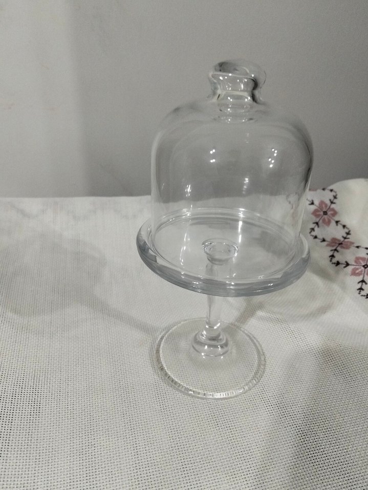 Mini Pastane Şeffaf Ayaklı Kek Fanusu - Görsel 2