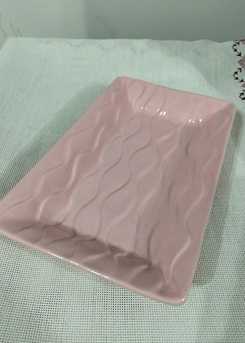 Pastel Pembe Desenli Servis Tabağı - Görsel 2