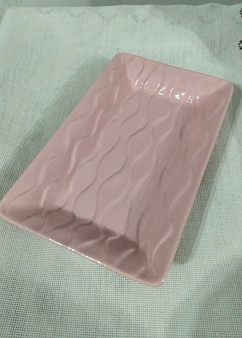 Pastel Pembe Desenli Servis Tabağı - Görsel 3