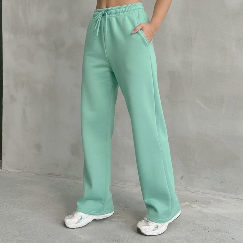 Kadın Yeşil Rahat Kesim Midi Eşofman - Görsel 2