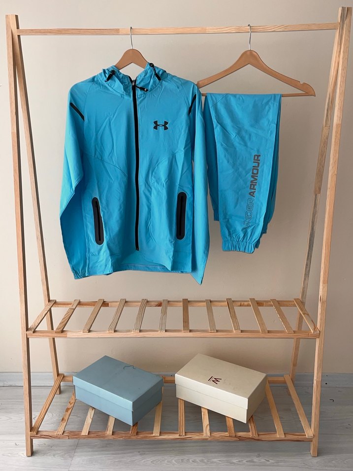 Mavi Kapüşonlu Kadın Eşofman Takımı - Görsel 2