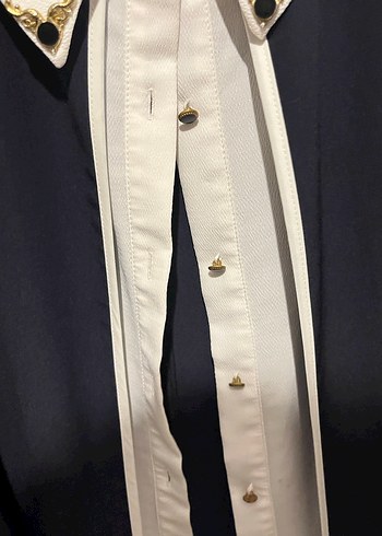 Uzun Kollu Beyaz Siyah Kadın Tunik - Görsel 4