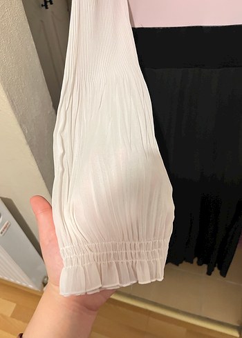 Pudra Pileli Uzun Kollu Uzun Elbise - Görsel 8