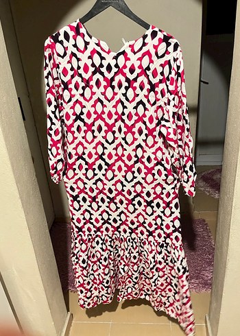 Renkli Uzun Kadın Elbise - Görsel 2