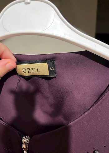 Bordo Uzun Kollu Gotik Nakışlı Kadın Elbisesi ferace - Görsel 2