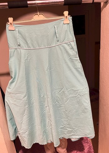 Midi Boy Beyaz Salaş Kadın Etek - Görsel 2