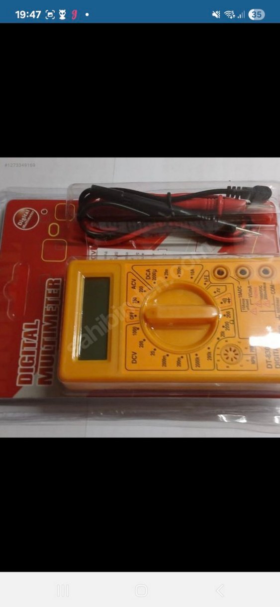 Renkli Dijital Multimetre DT-830D - Görsel 3