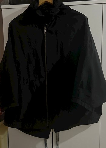 Siyah Midi Kadın Ceket Yağmurluk - Görsel 4