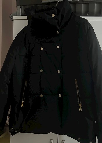 Düğmeli Siyah Midi Kadın Ceket - Görsel 3