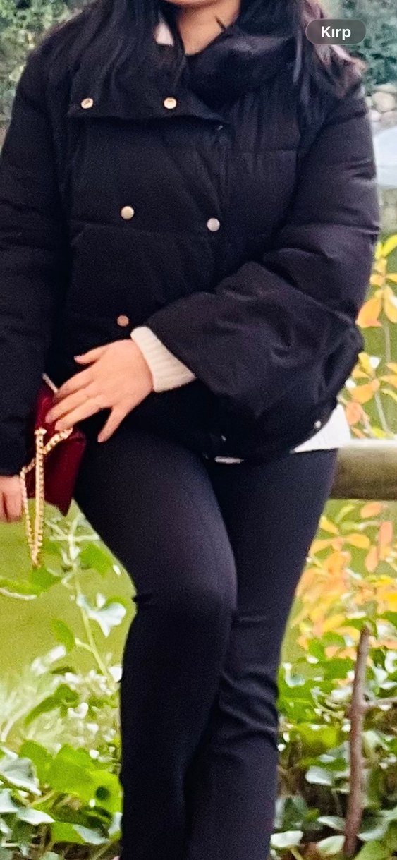 Düğmeli Siyah Midi Kadın Ceket - Görsel 2