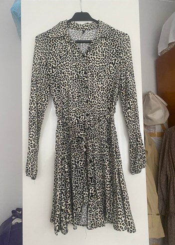 Kahverengi V Yaka Uzun Kollu Midi Elbise - Görsel 2