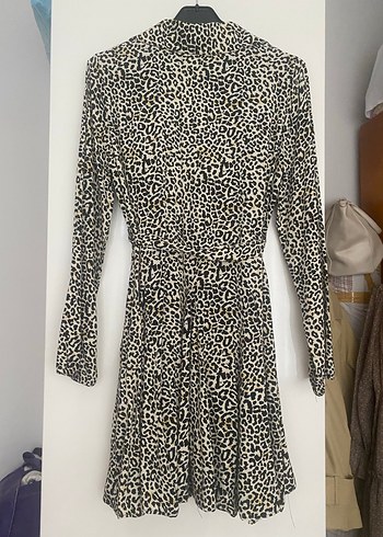 Kahverengi V Yaka Uzun Kollu Midi Elbise - Görsel 6