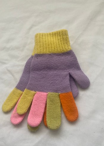 Renkli Örgü Kız Eldiveni - Görsel 2