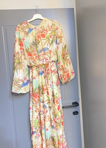 Çiçek Desenli Uzun Bohem Elbise - Görsel 2