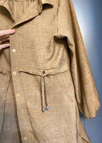 Bej Uzun Keten ikili takım - Görsel 2