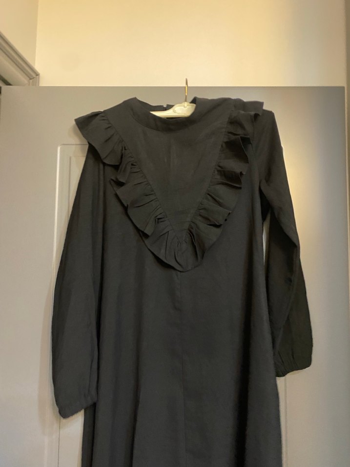 Fırfırlı Siyah uzun tunik - Görsel 3