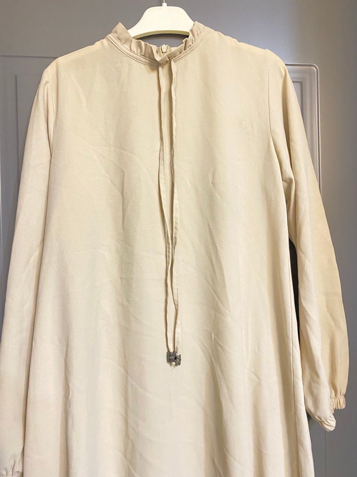 Uzun Bej Keten Bohem Tunik takım - Görsel 2