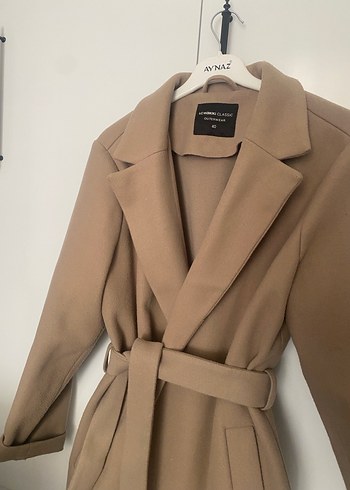 Bej Midi Süet Kadın Kaban - Görsel 2