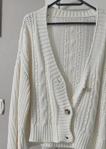 Bohem Beyaz Örgü Kadın Hırka - Görsel 4