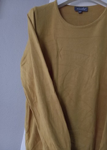 Bej Kadın Bisiklet Yaka Uzun Kollu Triko - Görsel 3