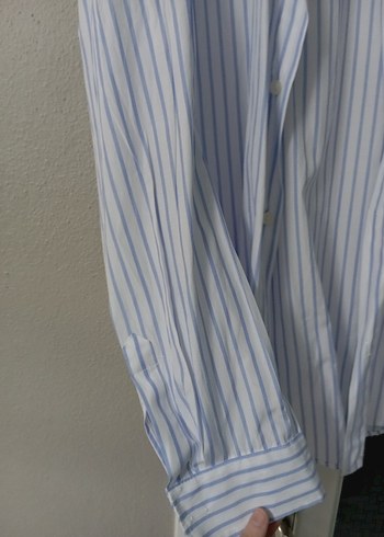 Mavi Çizgili Pamuklu Erkek Gömlek - Görsel 3