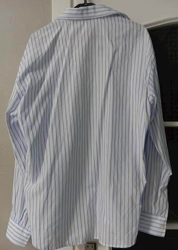 Mavi Çizgili Pamuklu Erkek Gömlek - Görsel 5