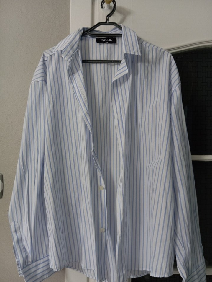 Mavi Çizgili Pamuklu Erkek Gömlek - Görsel 2