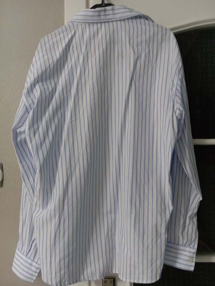 Mavi Çizgili Pamuklu Erkek Gömlek - Görsel 5