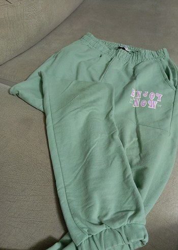 Yeşil Mini Rahat Kesim Kız Çocuk Eşofman Altı - Görsel 3