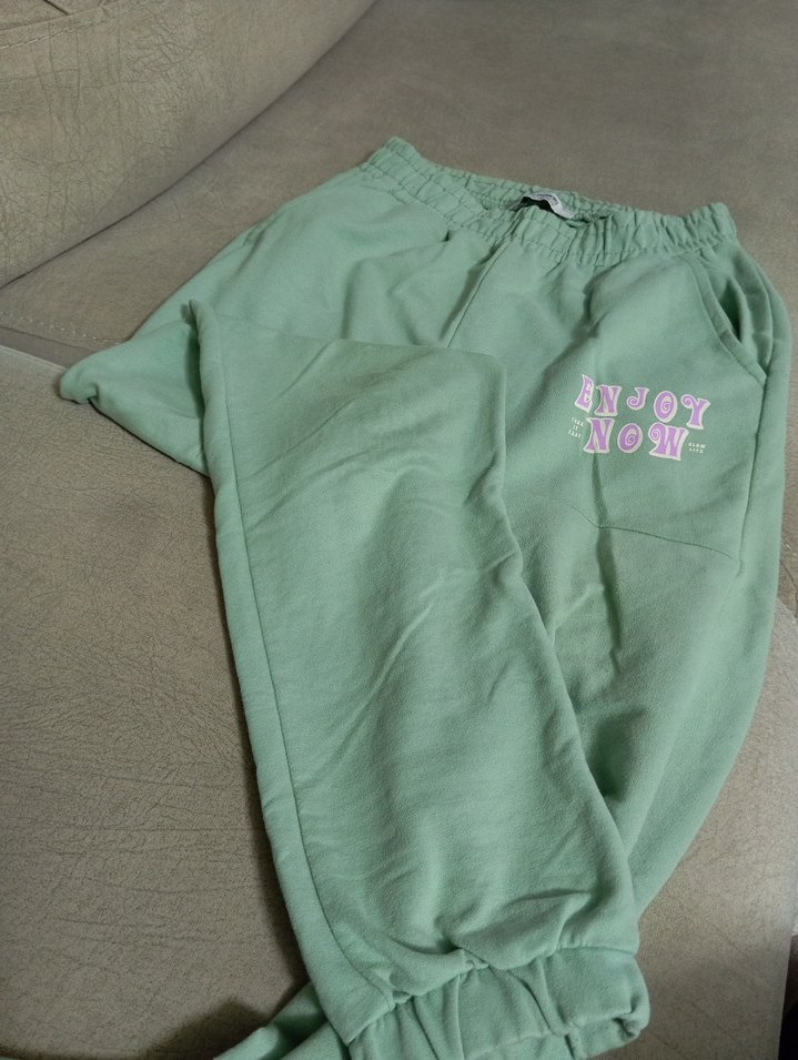 Yeşil Mini Rahat Kesim Kız Çocuk Eşofman Altı - Görsel 3