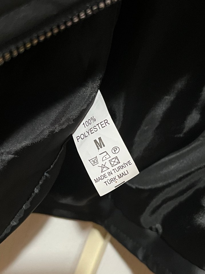 Kadın Siyah Biker Deri Ceket - Görsel 2