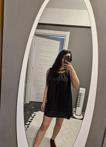 Zara Deri etek detaylı elbise