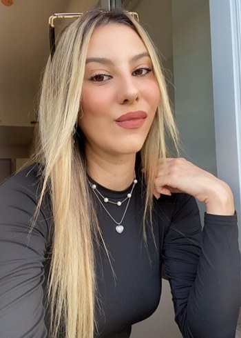 Siyah Baskılı Uzun Kollu Crop Top - Görsel 2