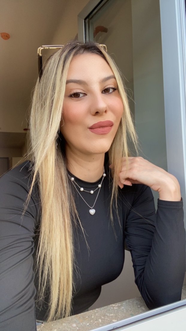 Siyah Baskılı Uzun Kollu Crop Top - Görsel 2