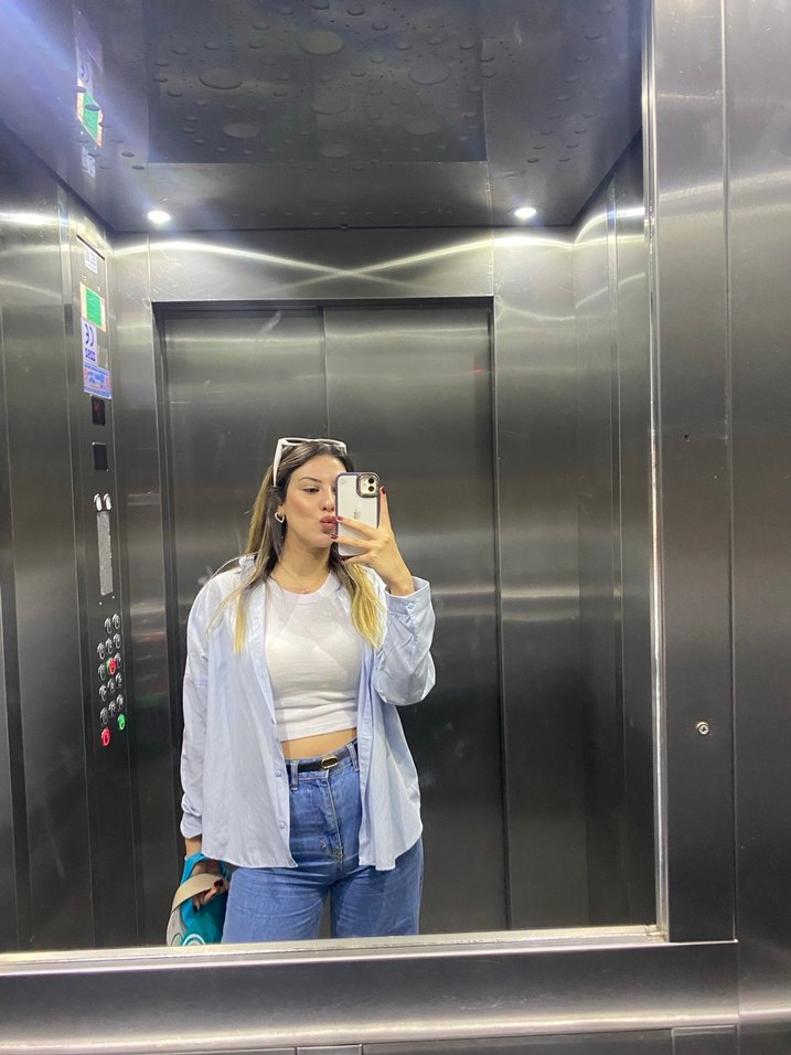 Mavi Batik Desenli gömlek - Görsel 2