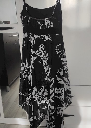 Peron Şifon Askılı Gece Elbisesi - Görsel 4