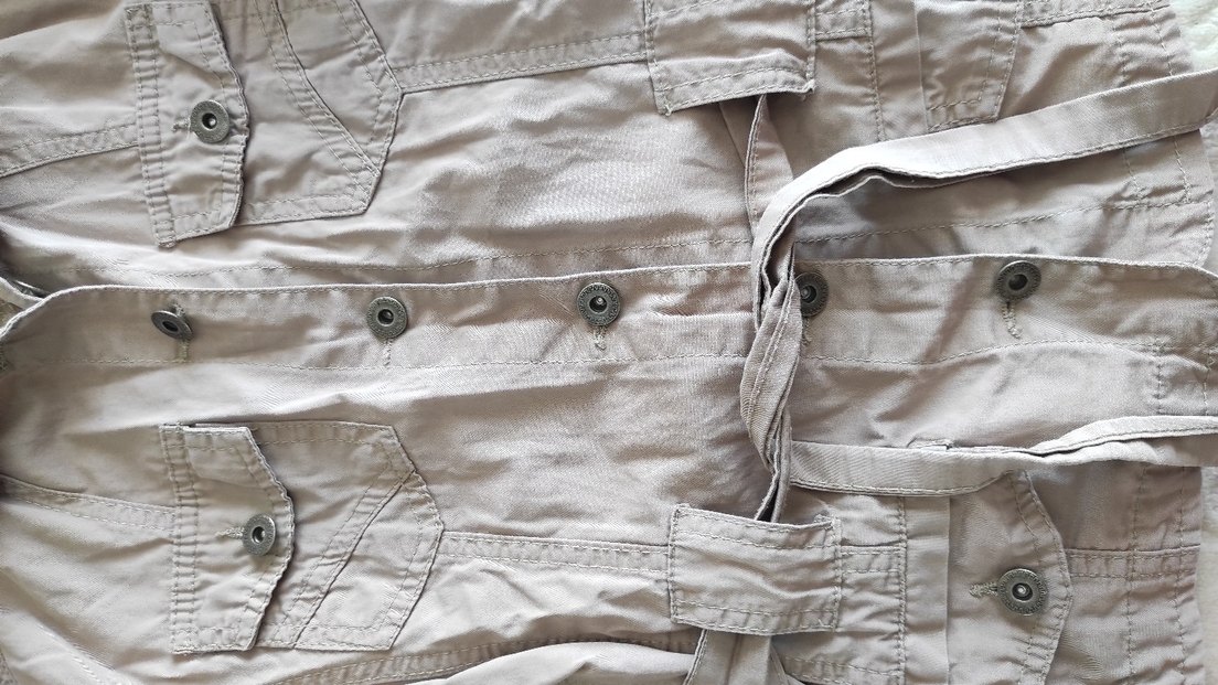 Bej Düğmeli Kadın Keten Ceket - Görsel 4