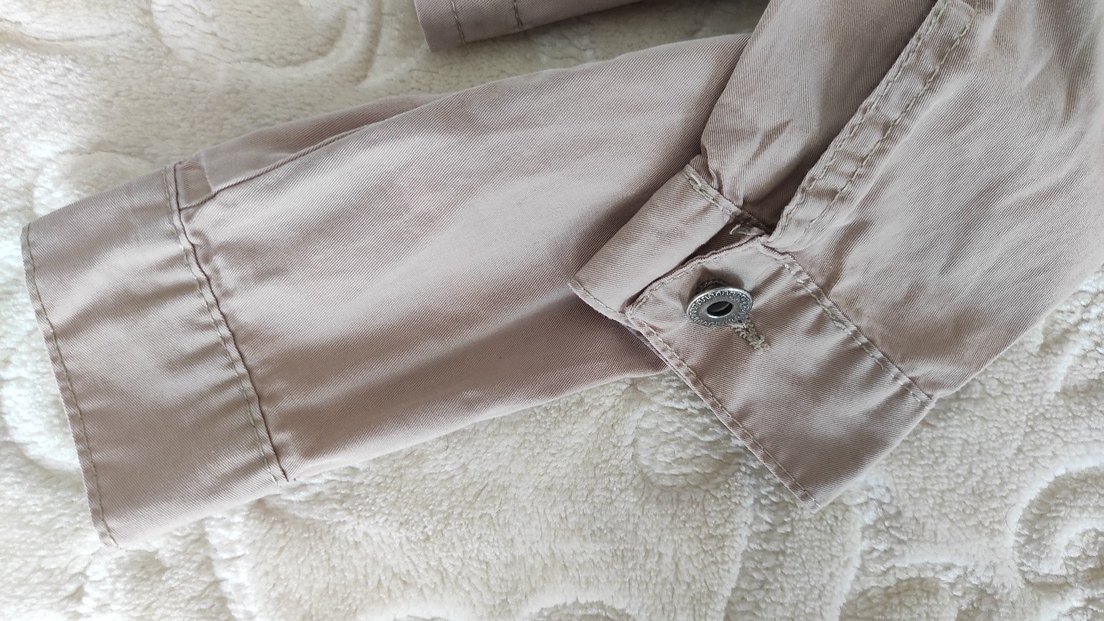 Bej Düğmeli Kadın Keten Ceket - Görsel 5