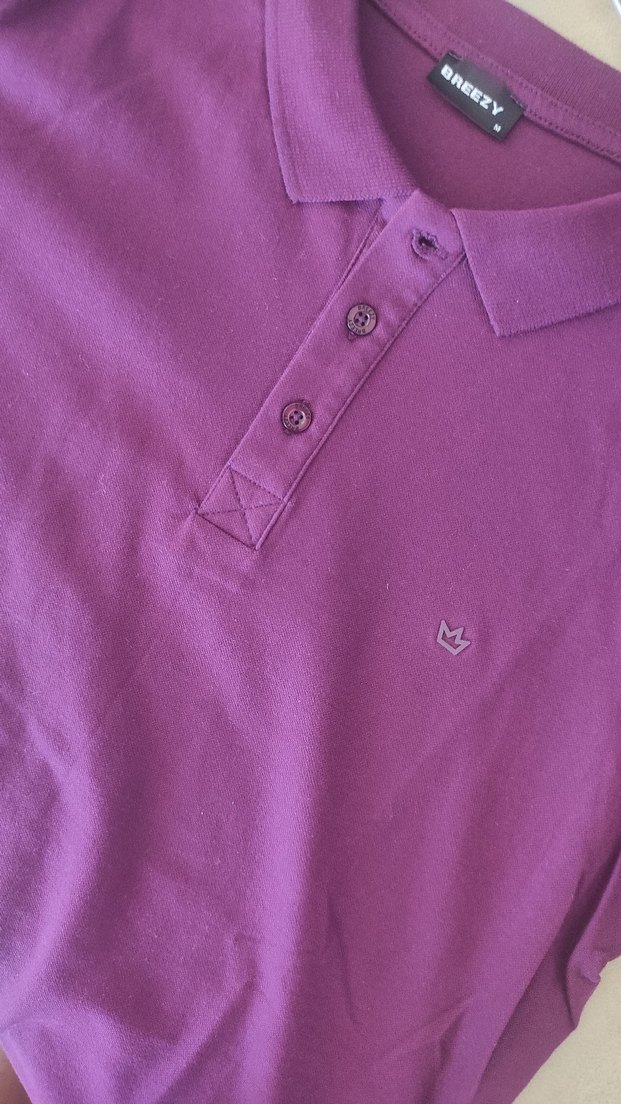 Erkek Mürdüm Polo Yaka Tişört - Görsel 3