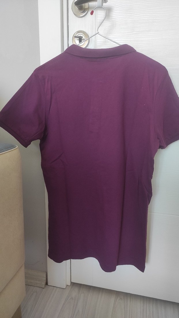 Erkek Mürdüm Polo Yaka Tişört - Görsel 2