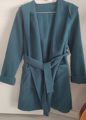 Uzun Kesim Yeşil Kadın Kaban - Görsel 4