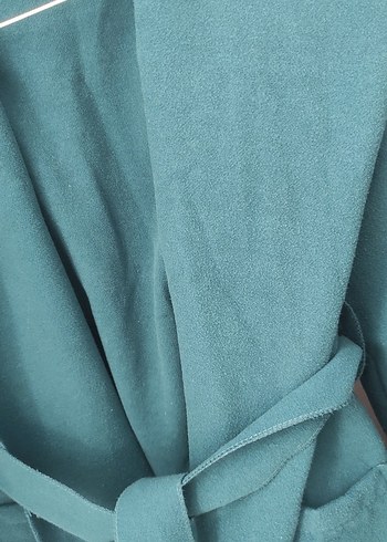 Uzun Kesim Yeşil Kadın Kaban - Görsel 2