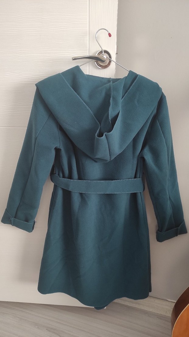 Uzun Kesim Yeşil Kadın Kaban - Görsel 5