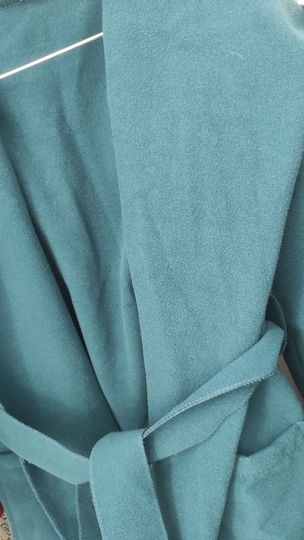 Uzun Kesim Yeşil Kadın Kaban - Görsel 2