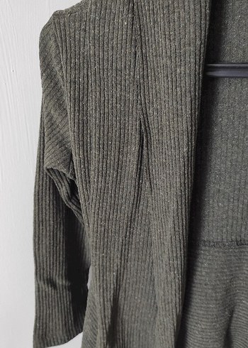 Haki Şal Yaka Kadın Hırka - Görsel 2