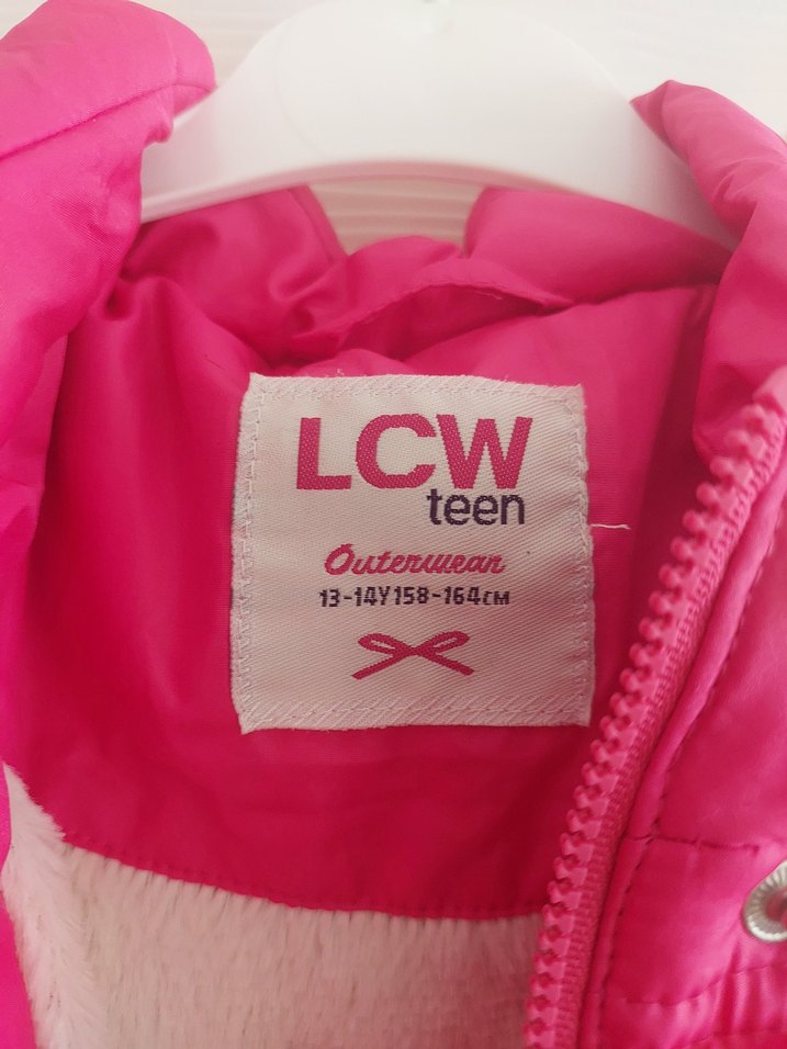 Kız Çocuk Pembe Kapüşonlu Fermuarlı Yelek - Görsel 2