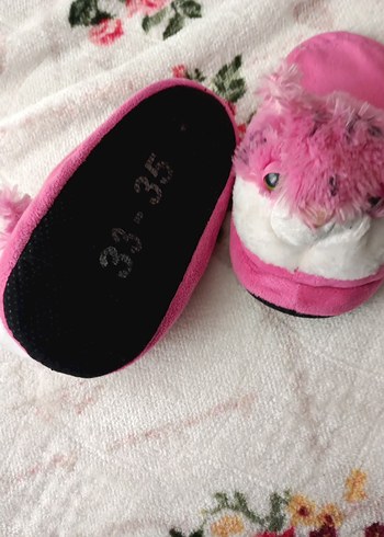 Kız Çocuk Pembe Leopar Desenli Sıcak Terlik - Görsel 3