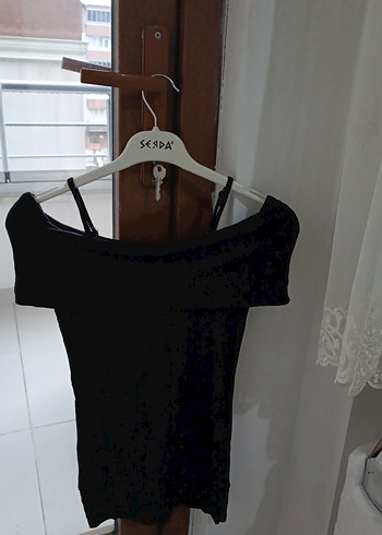 Kadın Siyah Straplez Midi Triko Elbise/kazak - Görsel 3