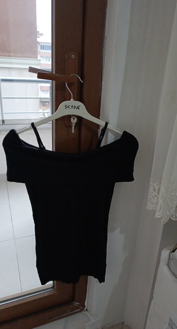 Kadın Siyah Straplez Midi Triko Elbise/kazak - Görsel 3