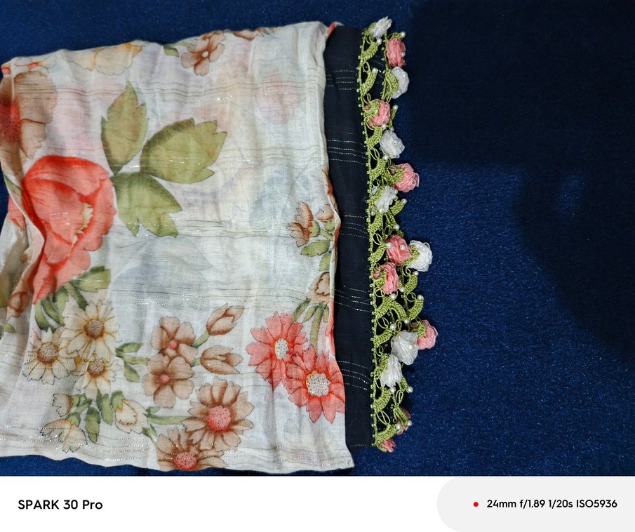 Çiçek Desenli Bohem Fular - Görsel 2